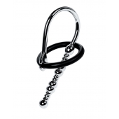 Серебристый уретральный плаг-бусины TOYFA Metal с мягким фиксириющим кольцом - ToyFa - купить с доставкой в Нижнекамске