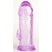 Фиолетовая гелевая насадка с шипами - 13 см. - Toyfa Basic - в Нижнекамске купить с доставкой