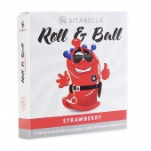 Стимулирующий презерватив-насадка Roll   Ball Strawberry - Sitabella - купить с доставкой в Нижнекамске