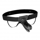 Полый страпон с двумя отростками и вибрацией Unisex Vibrating Hollow Strap-On Double Penetrating Dildo - 17,8 см. - Lux Fetish - купить с доставкой в Нижнекамске