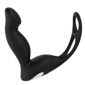 Черный вибромассажер простаты P-PLEASER W ERECTION ENHANCE - Dream Toys - в Нижнекамске купить с доставкой