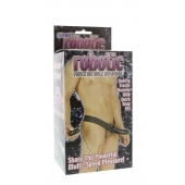 Мужской фаллопротез с вибрацией ROBOTIC MALE STRAP-ON BLACK - 17 см. - Seven Creations - купить с доставкой в Нижнекамске