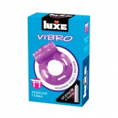 Фиолетовое эрекционное виброкольцо Luxe VIBRO  Бешеная гейша  + презерватив - Luxe - в Нижнекамске купить с доставкой