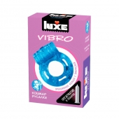 Голубое эрекционное виброкольцо Luxe VIBRO  Кошмар русалки  + презерватив - Luxe - в Нижнекамске купить с доставкой