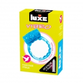 Голубое эрекционное виброкольцо Luxe VIBRO  Райская птица  + презерватив - Luxe - в Нижнекамске купить с доставкой
