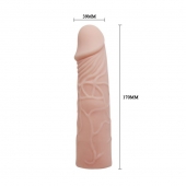 Закрытая телесная насадка-фаллос - 17 см. - Sex Expert - в Нижнекамске купить с доставкой