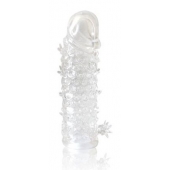 Закрытая прозрачная рельефная насадка Crystal sleeve - 13 см. - Erowoman-Eroman - в Нижнекамске купить с доставкой