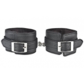 Черные фиксаторы для ног на цепи с мехом внутри - Lux Fetish - купить с доставкой в Нижнекамске