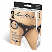 Черные плюшевые трусики для страпона - Lux Fetish - купить с доставкой в Нижнекамске