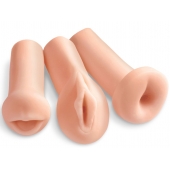 Комплект из 3 мастурбаторов All 3 Holes: вагина, анус, ротик - Pipedream - в Нижнекамске купить с доставкой