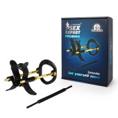 Черно-золотистый экстендер для пениса Sex Expert - Sex Expert - в Нижнекамске купить с доставкой