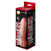 Телесная изогнутая насадка на Harness с коннектором BLACK LINE - 17 см. - LOVETOY (А-Полимер) - купить с доставкой в Нижнекамске