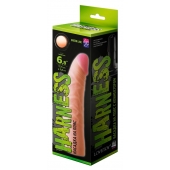 Телесная изогнутая насадка на Harness с коннектором GREEN LINE - 18 см. - LOVETOY (А-Полимер) - купить с доставкой в Нижнекамске
