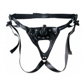 Черный пояс-трусики с насадкой  Soft-Принц  - 17 см. - LOVETOY (А-Полимер) - купить с доставкой в Нижнекамске