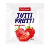 Пробник гель-смазки Tutti-frutti с земляничным вкусом - 4 гр. - Биоритм - купить с доставкой в Нижнекамске