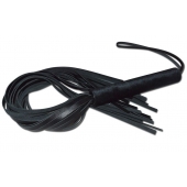 Чёрная кожаная плеть с жесткой ручкой - 63 см. - Sitabella - купить с доставкой в Нижнекамске