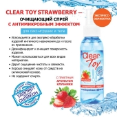 Очищающий спрей для игрушек CLEAR TOY Strawberry - 100 мл. - Биоритм - купить с доставкой в Нижнекамске