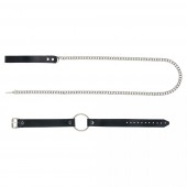 Черный поводок и чокер с кольцом Rada - Rebelts - купить с доставкой в Нижнекамске