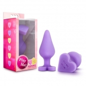 Фиолетовая анальная пробка Naughty Candy Heart Do Me Now - 8,9 см. - Blush Novelties - купить с доставкой в Нижнекамске