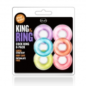 Набор из 6 эрекционных колец King of the Ring - Blush Novelties - в Нижнекамске купить с доставкой