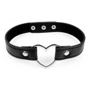 Черный ошейник с сердечком - Notabu - купить с доставкой в Нижнекамске