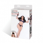 Чёрные манжеты для фиксации на кровати Bondage Bed Strap - Lux Fetish - купить с доставкой в Нижнекамске