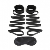 Чёрные манжеты для фиксации на кровати Bondage Bed Strap - Lux Fetish - купить с доставкой в Нижнекамске