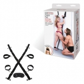 Чёрный набор для фиксации у двери - Lux Fetish - купить с доставкой в Нижнекамске