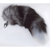 Серебристая анальная пробка с пушистым хвостом - Sitabella - купить с доставкой в Нижнекамске