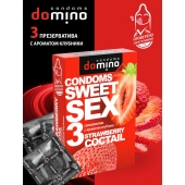 Презервативы для орального секса DOMINO Sweet Sex с ароматом клубничного коктейля  - 3 шт. - Domino - купить с доставкой в Нижнекамске