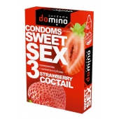 Презервативы для орального секса DOMINO Sweet Sex с ароматом клубничного коктейля  - 3 шт. - Domino - купить с доставкой в Нижнекамске