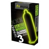 Презервативы DOMINO Neon Green со светящимся в темноте кончиком - 3 шт. - Domino - купить с доставкой в Нижнекамске