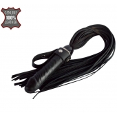 Черная плеть  Ковбой  с ручкой-фаллосом - 55 см. - Sitabella - купить с доставкой в Нижнекамске