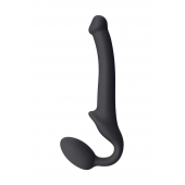 Черный безремневой страпон Silicone Bendable Strap-On S - Strap-on-me - купить с доставкой в Нижнекамске