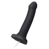 Черный фаллос с имитацией эякуляции Silicon Cum Dildo L - 19,6 см. - Strap-on-me - купить с доставкой в Нижнекамске