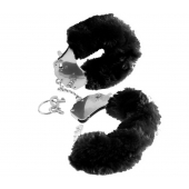 Металлические наручники Furry Love Cuffs с черным мехом - Pipedream - купить с доставкой в Нижнекамске