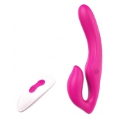 Ярко-розовый безремневой страпон REMOTE DOUBLE DIPPER - 22 см. - Dream Toys - купить с доставкой в Нижнекамске