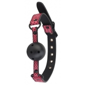 Черно-розовый кляп-шарик с отверстиями BALL GAG - Dream Toys - купить с доставкой в Нижнекамске