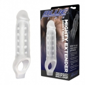 Прозрачная текстурированная насадка Mighty Extender - 13 см. - BlueLine - в Нижнекамске купить с доставкой