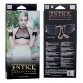 Черные мягкие наручники Entice French Cuffs с цепью - California Exotic Novelties - купить с доставкой в Нижнекамске