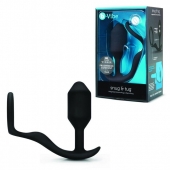 Черное эрекционное кольцо с анальным плагом Snug   Tug - b-Vibe - в Нижнекамске купить с доставкой