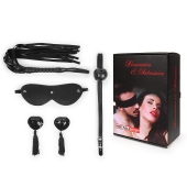 Эротический набор в черном цвете: маска, кляп, пэстисы, плётка - Notabu - купить с доставкой в Нижнекамске
