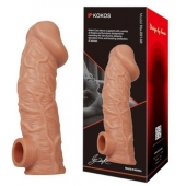 Телесная насадка на фаллос с отверстием для мошонки EXTREME SLEEVE - 17,6 см. - KOKOS - в Нижнекамске купить с доставкой