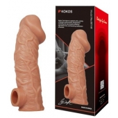 Телесная насадка на фаллос с фиксацией мошонки EXTREME SLEEVE - 15,6 см. - KOKOS - в Нижнекамске купить с доставкой