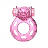 Розовое эрекционное кольцо с вибрацией Pink Bear - Baile - в Нижнекамске купить с доставкой