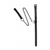 Черный ошейник Sin с поводком - Lola Games - купить с доставкой в Нижнекамске