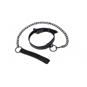 Черный ошейник Sin с поводком - Lola Games - купить с доставкой в Нижнекамске