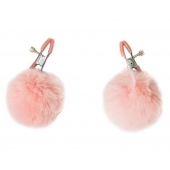 Зажимы на соски Angelic с розовыми меховыми шариками - Lola Games - купить с доставкой в Нижнекамске
