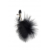 Зажимы на соски с черным пухом Euphoric - Lola Games - купить с доставкой в Нижнекамске