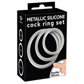 Набор из 3 эрекционных колец под металл Metallic Silicone Cock Ring Set - Orion - в Нижнекамске купить с доставкой